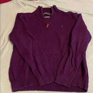 polo quarter-zip pullover sweater